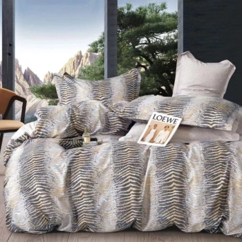 Pościel 200x220 flanelowa szara tygrys FL645